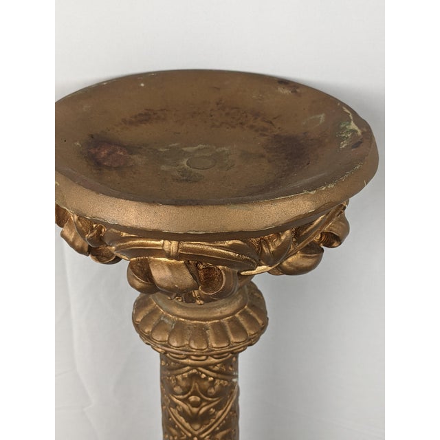 Monumental Gothic Revival Angel Pedestal Candleholder With Mythological Dragon Base For Sale - Image 11 of 16
