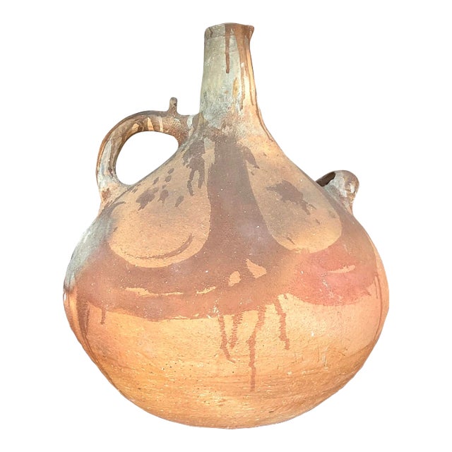 Vintage Monumental Terracotta Painted Urn For Sale