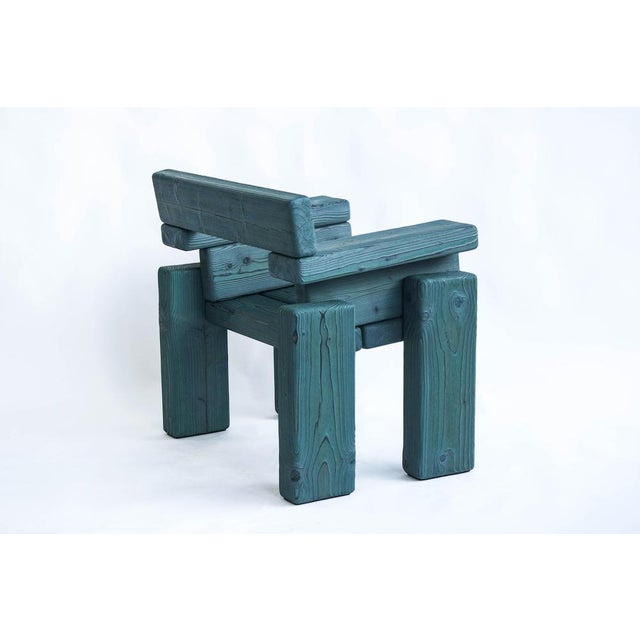 Blue Timber Armchair by Onno Adriaanse For Sale - Image 8 of 16