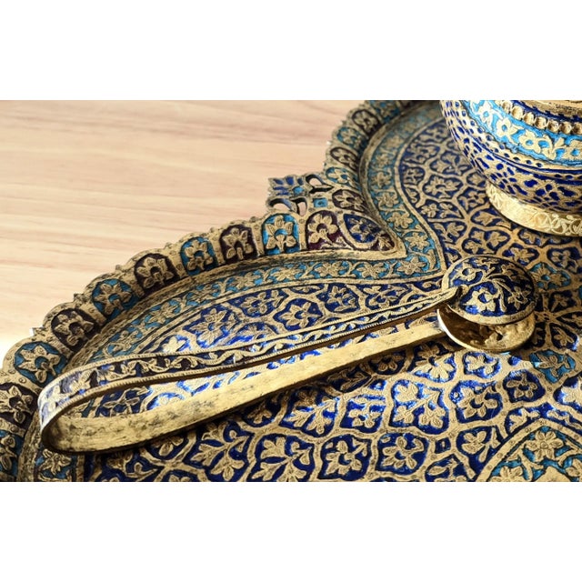 Mid 19th Century Kashmiri Tilted and Lacquered 5 Piece Coffee/Tea Service For Sale In San Diego - Image 6 of 7