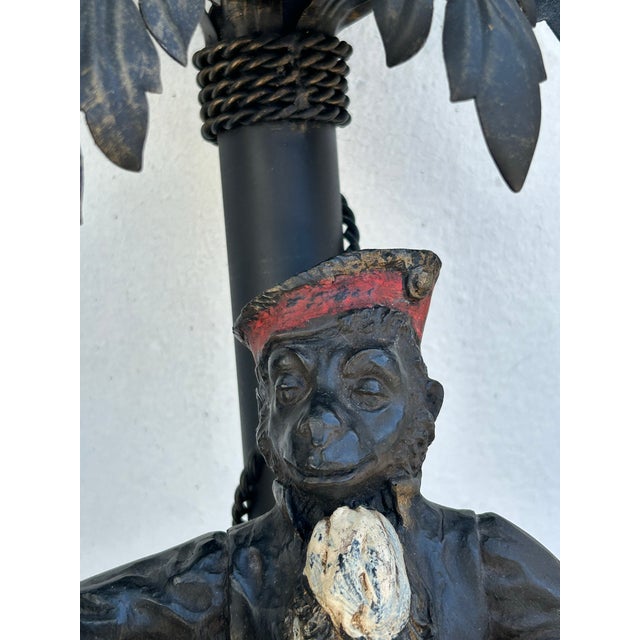 Pair of Vintage Palm Tree Monkey Tole Wall Sconces. For Sale - Image 9 of 9