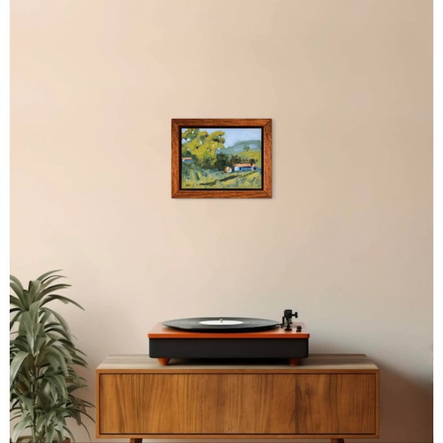 Wood Modern Impressionist Style Oil Painting Landscape For Sale - Image 7 of 9