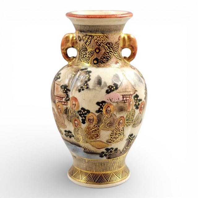 Antique Meiji Satsuma Miniature Vase with Gilt Figural Scene, 1890 For Sale - Image 11 of 11