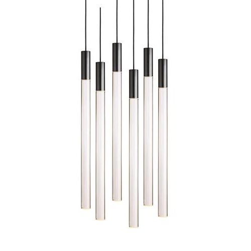 Black Plexi Pendant Light by Angelo Mangiarotti for Karakter, Set of 6 For Sale - Image 3 of 12