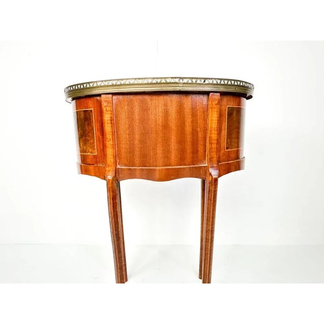 Vintage Kidney-Shaped Side Table with Brass Details For Sale - Image 3 of 14