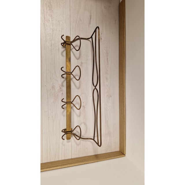 Mid-Century Modern Vintage Brass Coat Hanger with Brass Hangers by Cesare Lacca For Sale - Image 3 of 15