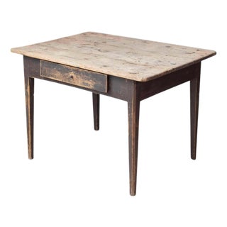 Swedish Country Pine Table with Drawer, circa 1840 For Sale