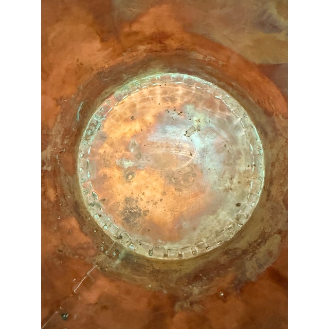 Late 19th Century 19th Century Antique Hand-Hammered Dovetailed Brazed Copper Cachepot For Sale - Image 5 of 9
