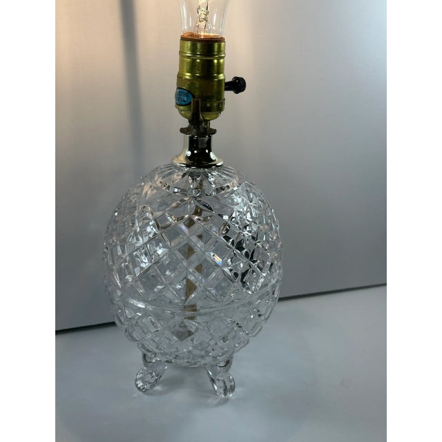 Late 20th Century Crystal Egg Shaped Accent Lamp For Sale - Image 4 of 10