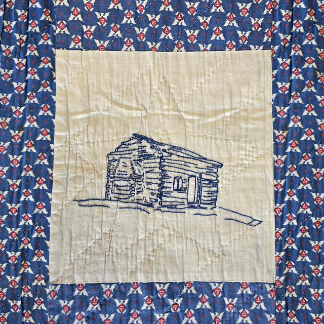 Hand-Embroidered 1950s Patriotic Quilt For Sale - Image 12 of 18