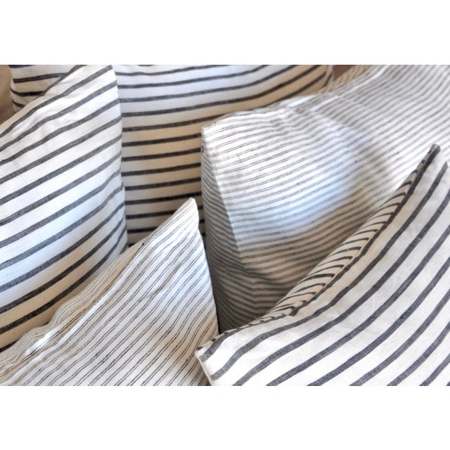 Contemporary Plum Textiles Crawford Stripe Linen For Sale - Image 3 of 4