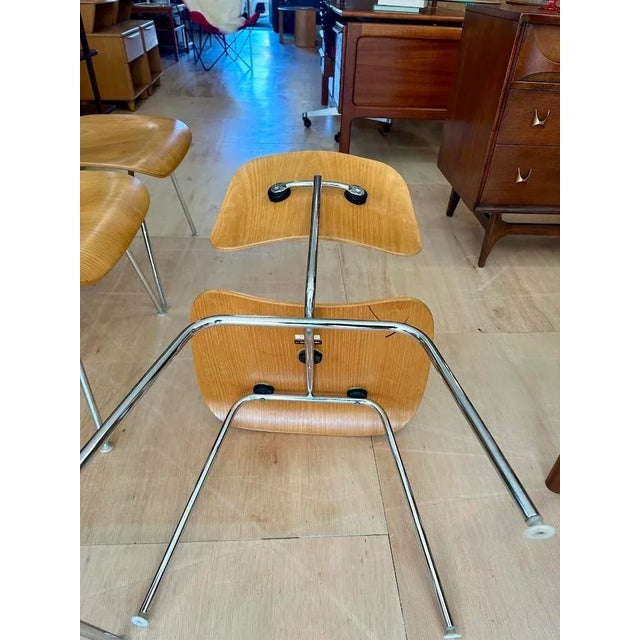 Wood Set of 4 Eames DCM Dining Chairs for Herman Miller For Sale - Image 7 of 11