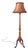 Gilded Wooden Floor Lamp with Fabric Lampshade, 1890 For Sale