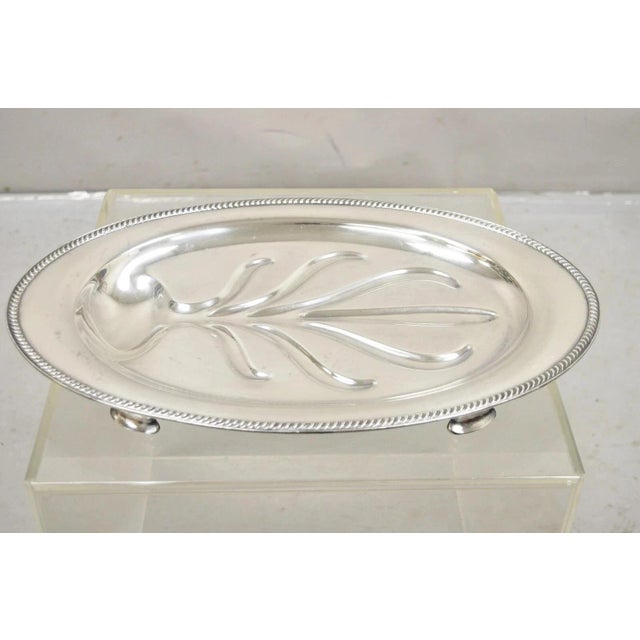 Mid 20th Century Community Plate English Regency Silver Plated Oval Meat Cutlery Serving Platter For Sale - Image 11 of 11