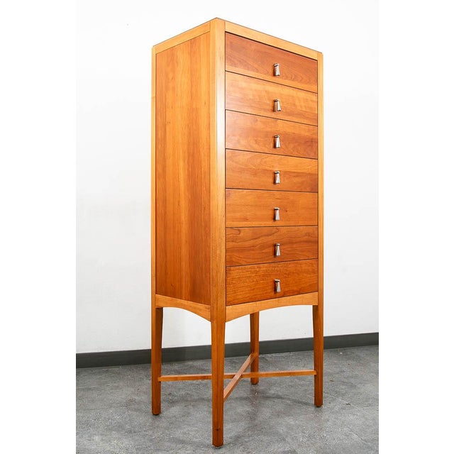 Mid-Century Modern Mid Century Modern Lingerie Chest 7 Drawers Cherry Wood Baker Furniture MCM For Sale - Image 3 of 11