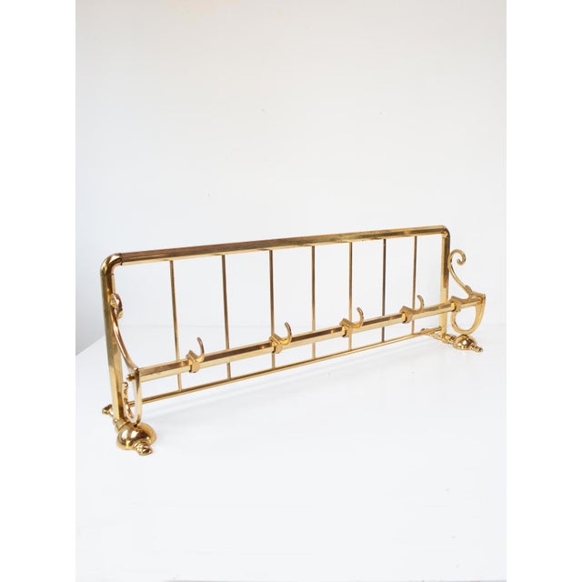 Gold German Wall-Mounted Coat Rack in Gilt Brass, 1950s For Sale - Image 8 of 8