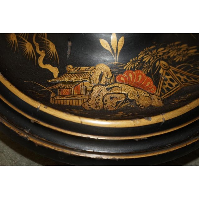 1920s Chinese Export Black Chinoiserie Lacquer Floor Lamp, 1920s For Sale - Image 5 of 15