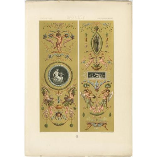 Racinet, Renaissance Religious Ornament, 1873, Lithograph, Set of 3 For Sale - Image 3 of 11