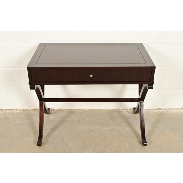 Art Deco Barbara Barry for Baker Furniture Modern Regency Mahogany Side Table or Nightstand For Sale - Image 3 of 15