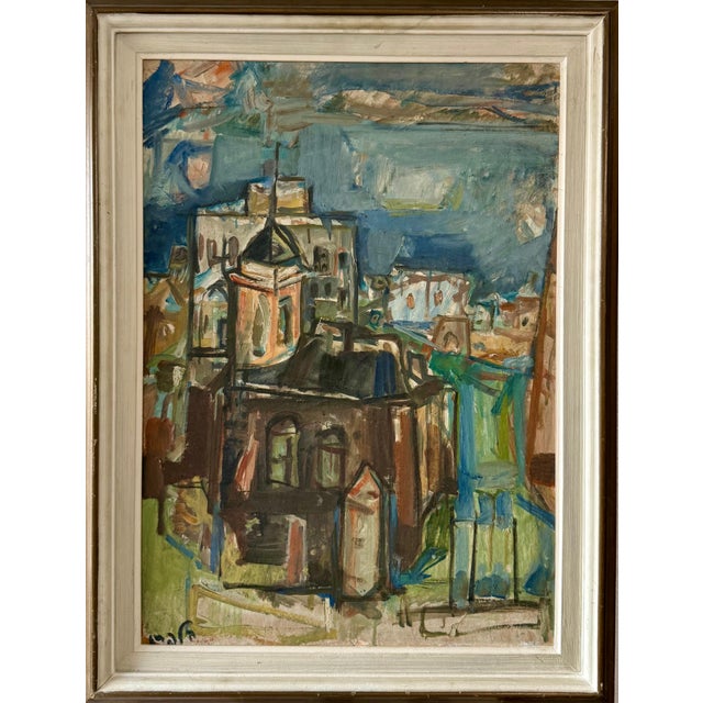 Abstract Elchanan Halpern, Large Abstract Israeli Tiberias Galilee Kinneret Oil Painting Elhanan Halpern For Sale - Image 3 of 7