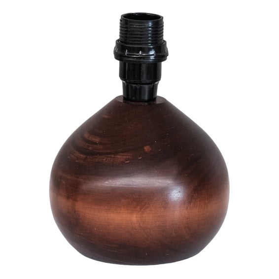 Mid-Century French Petite Turned Wooden Table Lamp For Sale