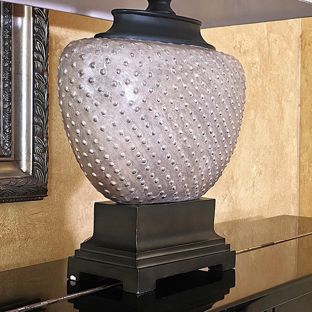 Uttermost Cumberland Pebbled Sandstone Table Lamp | Textured Designer Lighting For Sale - Image 15 of 18