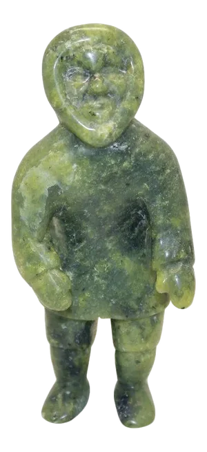 Signed Soapstone Carving of an Inuit by Quanaq Mikkigak