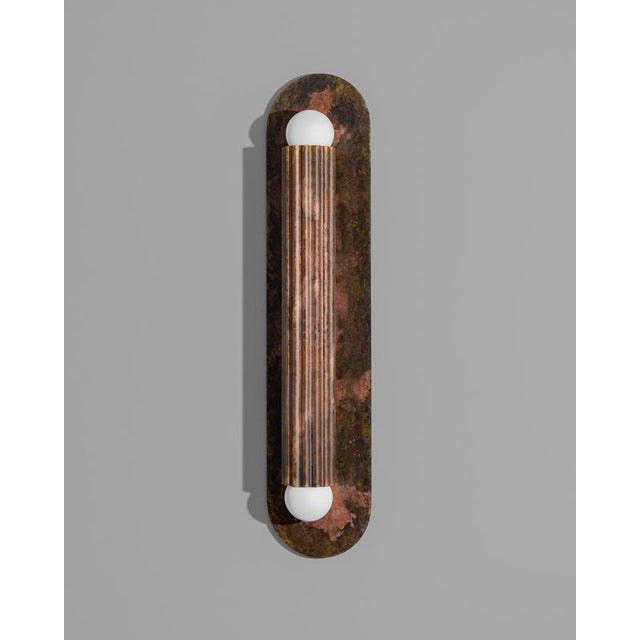 Vesta lg wall sconce by schwung dimensions: ø 10,5 x h 45,6 cm materials: triplex opax transparent glass, lacquered...