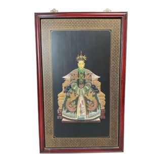 Large Vintage Chinese Stone or Ceramic Relief Portrait Empress Royal Panel For Sale