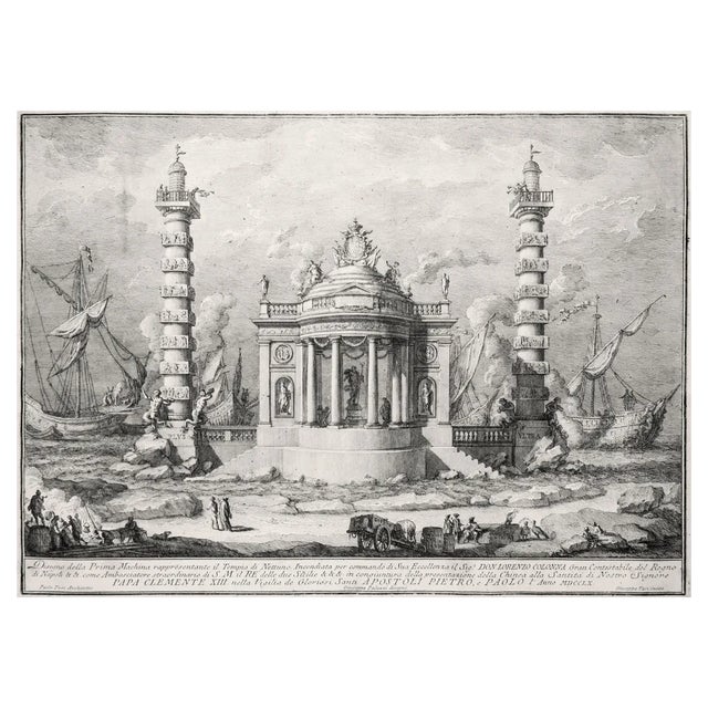 Giuseppe Vasi, Il tempio di Nettuno, Etching, 1760 For Sale