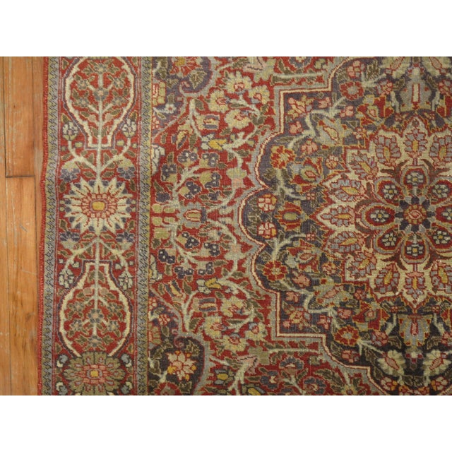 Brown Antique Zabihi Collection Persian Tabriz Accent Rug - 4'7" x 6' For Sale - Image 8 of 9