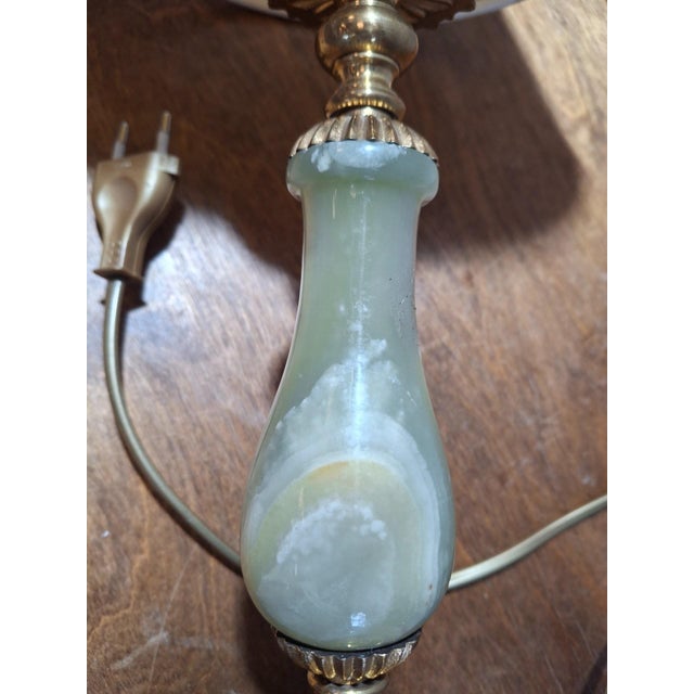 Table Lamp in Green Onyx and Gilt Brass with Acanthus Claws, 1960s For Sale - Image 9 of 10