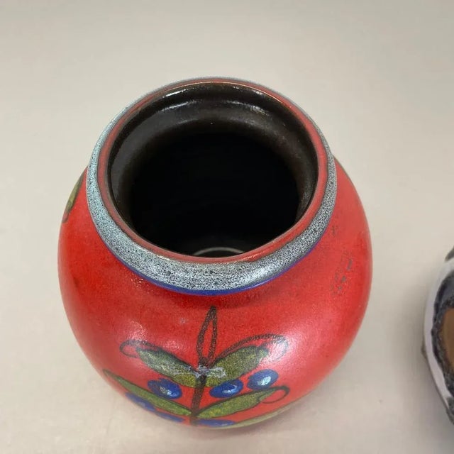 Multi-Color Pottery Fat Lava Vases from Scheurich, Germany, 1970s, Set of 2 For Sale - Image 9 of 18