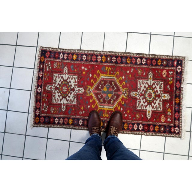 Persian 1930s, Handmade Antique Persian Karajeh Rug 2.2' X 4.1' For Sale - Image 3 of 11