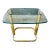 Mid Century Glam Hollywood Regency Pace Collection Side/ Coffee Table Brass and Glass For Sale