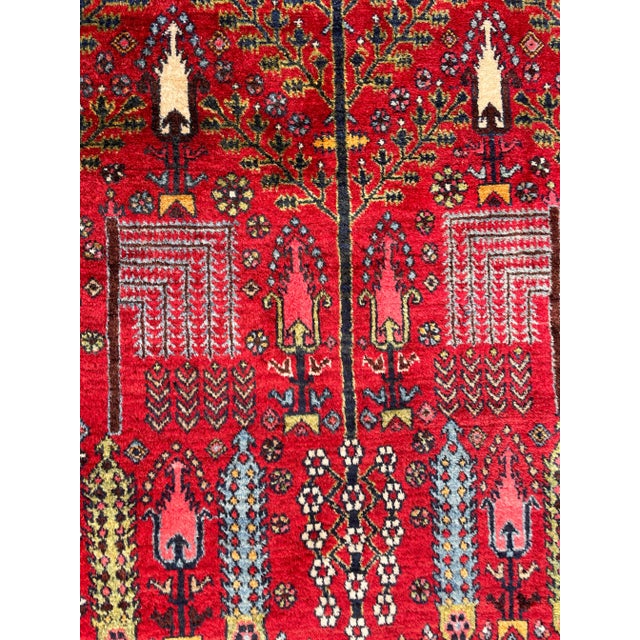 Textile Antique Persian Bijar Garden Design Carpet, 7'6" X 9'5" For Sale - Image 7 of 12