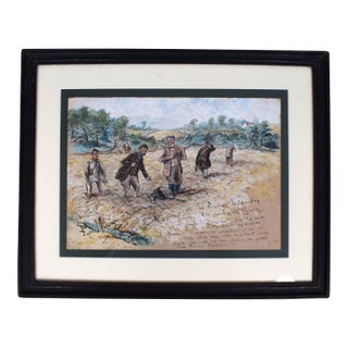 The First of September All Among the Barley Watercolour by Finch Mason For Sale