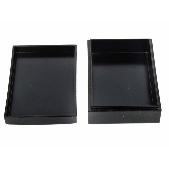 Mid 20th Century Hand Painted Laquerre Heian Zohiko Hand-Painted Gold Peony Maki-E Lidded Box Japan For Sale - Image 6 of 8