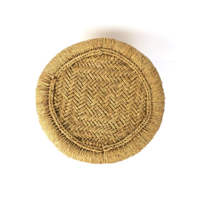 Wicker Reed Stool or Pedestal Drink Table For Sale - Image 9 of 10