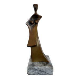 Roberto G. Crivelle Bronze Abstract Female Sulpture on Granite Base, 1980s