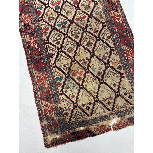Persian 19th CENTURY Antique Shirvan Prayer Rug 2.6 x 5 For Sale - Image 3 of 4
