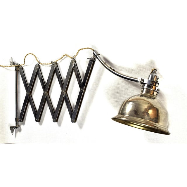 Large Austrian Art Deco Scissor Lamp from Pragan, 1930s For Sale - Image 6 of 6