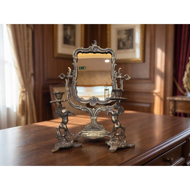 Handmade Brass Horse Mirror Set For Sale - Image 4 of 18