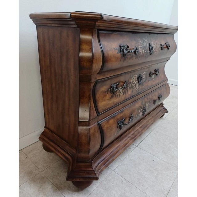1990s Ethan Allen Legacy French Country Bombay Server Console Dresser Paint Decorated For Sale - Image 9 of 12