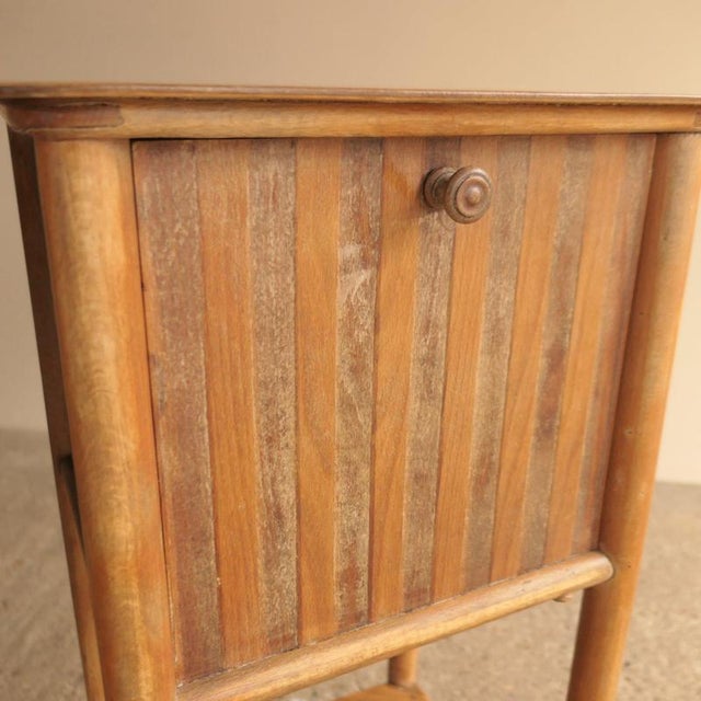 Striped Oak Bedside Tables, Set of 2 For Sale - Image 5 of 13