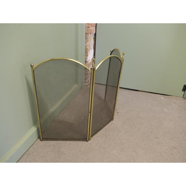 Folding Brass and Iron Fire Guard, 1960 For Sale - Image 6 of 8