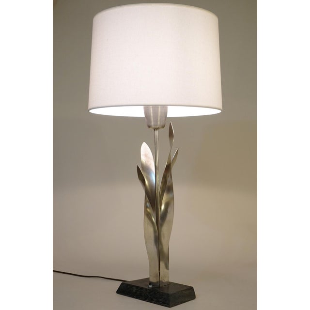 1950s Mid Century Modern Sculptural Tulip Nickel Brass Table Lamp 1950's Russel Wright For Sale In Los Angeles - Image 6 of 13