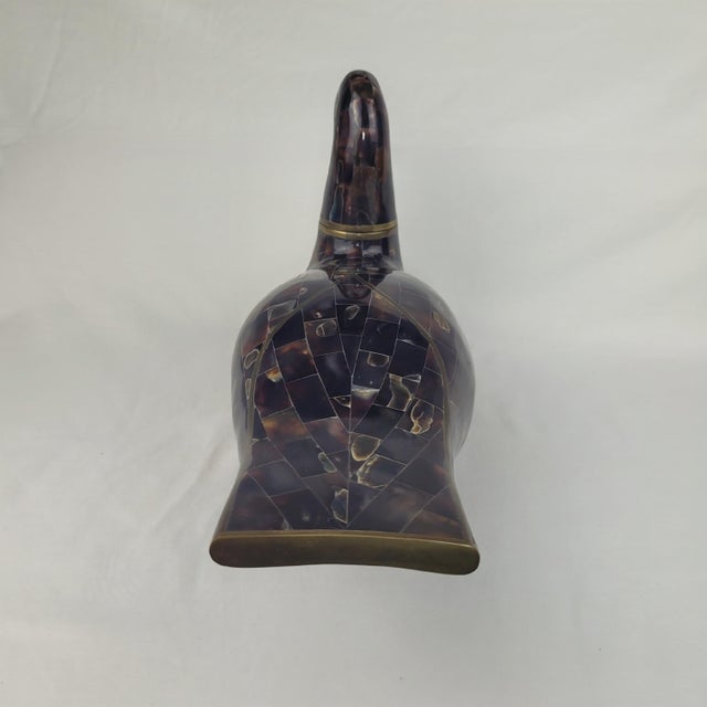 Late 20th Century Maitland Smith Tessellated Faux Tortoise Shell Mother of Pearl Duck Brass For Sale - Image 5 of 15