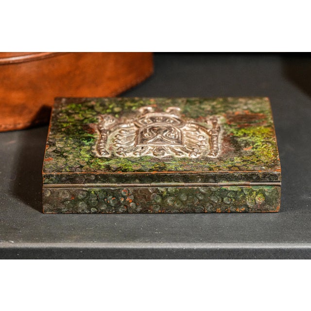 Amazing Vintage Peru Mixed Metal Copper Alloy and Sterling Silver Art Box Incan Design Element Home Decor For Sale - Image 11 of 15