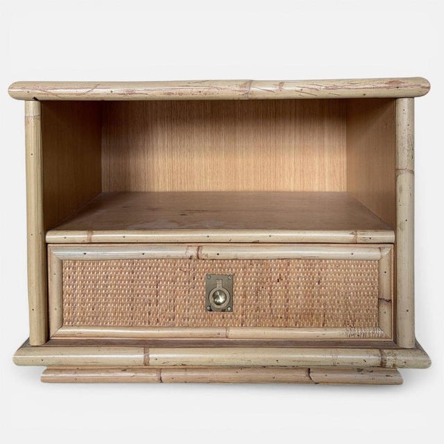 Mid-Century Italian Bamboo and Rattan Bedside Table from Dal Vera, 1960s For Sale - Image 10 of 10